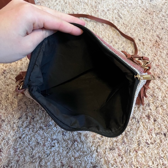 Bohemian Fringe Crossbody Bag - Blue and Brown - Picture 2 of 4